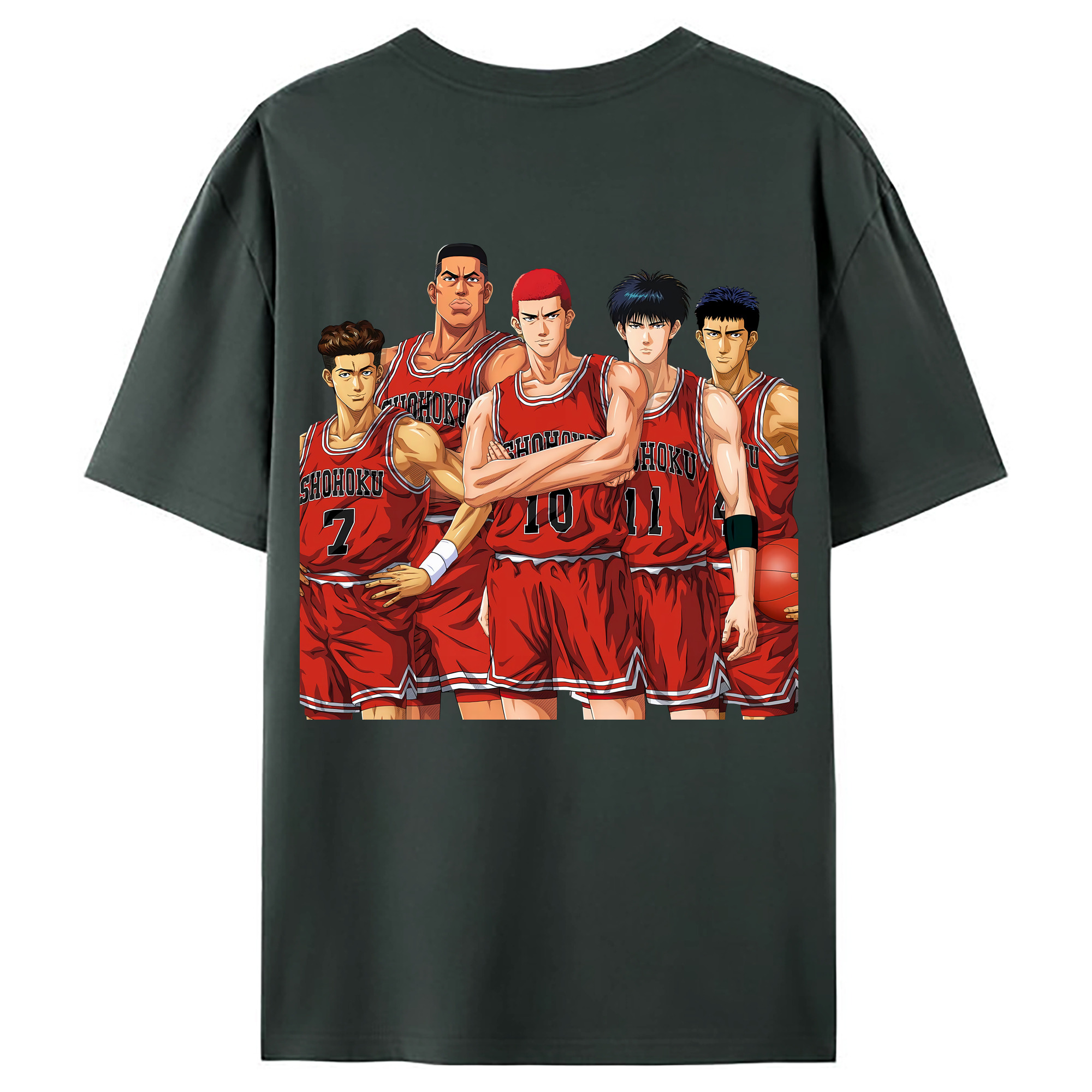 （画像用） SLAM DUNK／スラムダンク 綿100％ メンズ半袖Tシャツ（バックプリント） 通気性